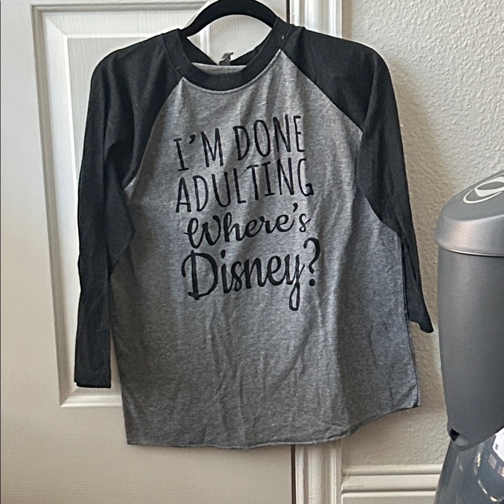 Next Level Apparel Black and Gray Long Sleeve Tee